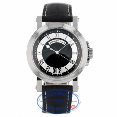 Breguet Marine 39mm Big Date Black Dial Black Rubber Strap Watch