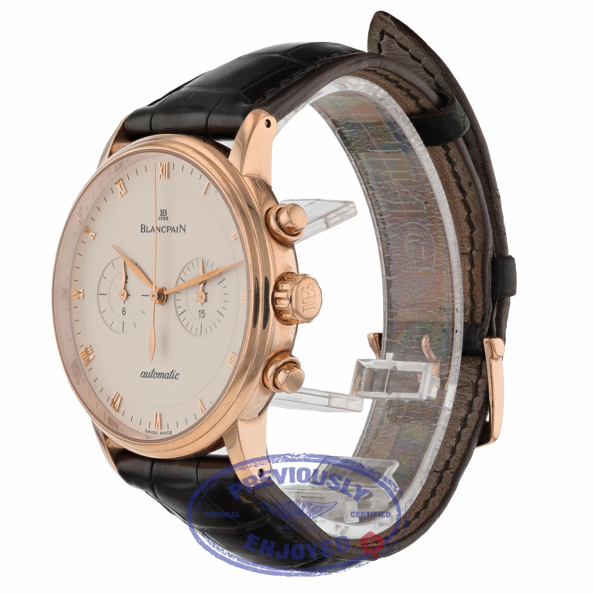 Blancpain Villeret 40mm Chronograph Rose Gold White Dial 4082.3642