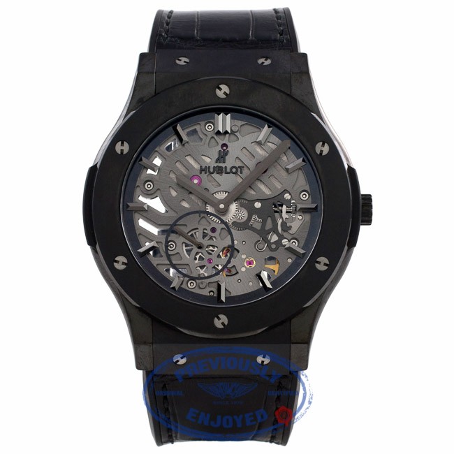 Hublot Classic Fusion Ultra Thin 45MM Ceramic Titanium Skeleton Dial ...