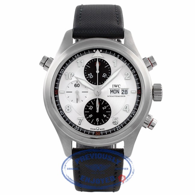 IWC Double Chronograph Spitfire Silver Dial IW3718.06 QNFBXP Beverly Hills Watch Company