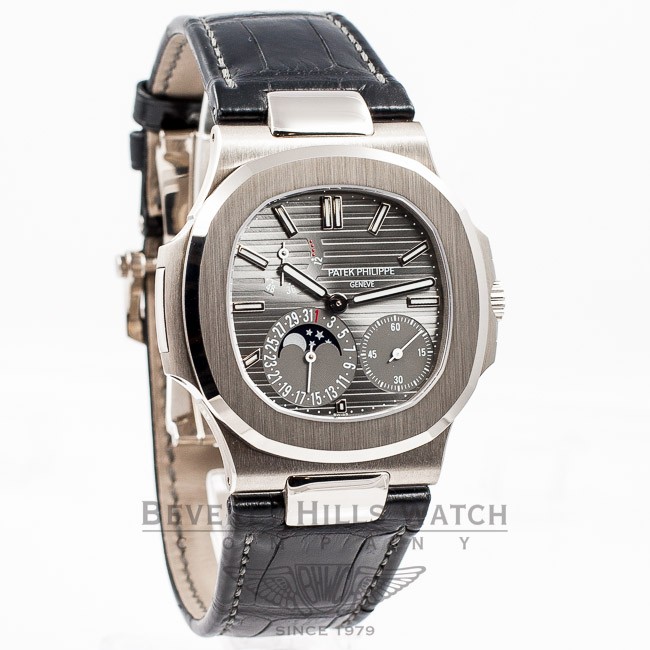 Patek philippe nautilus with leather outlet strap