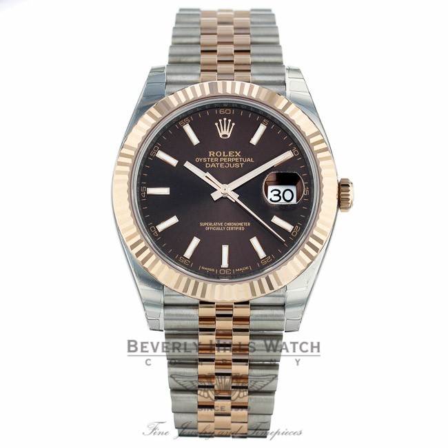 Rolex Datejust 41mm Chocolate Dial Steel 18k Everose Gold Jubilee