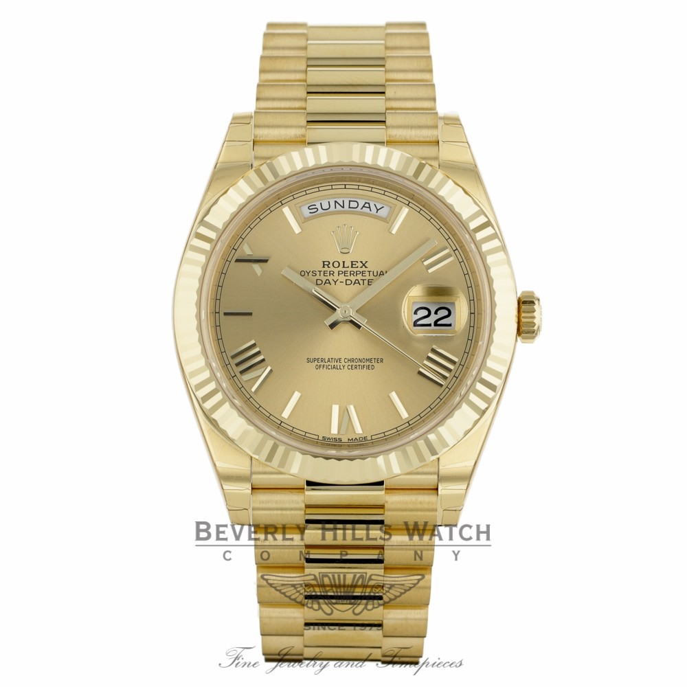 Rolex Day-Date 40mm Champagne Dial 18K Yellow Gold President 228238 ...