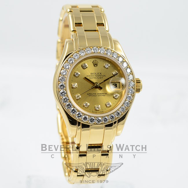 Rolex ladies pearlmaster yellow on sale gold