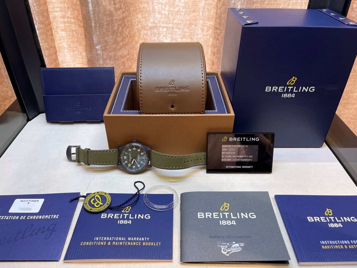 Breitling Aviator 8 Curtis Warhawk 41mm Black Steel M173152A1L1X1 Beverly Hills Watch Company